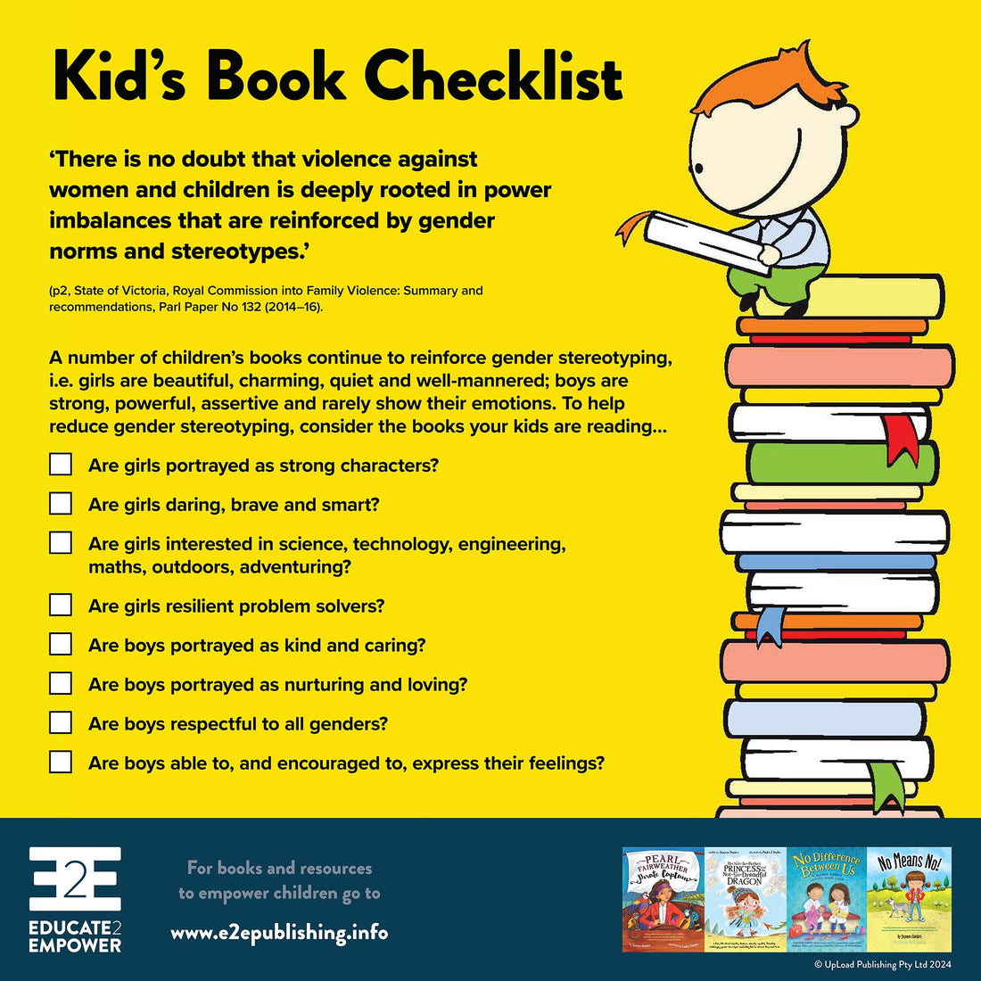 Gender Equality Kid's Book Checklist
