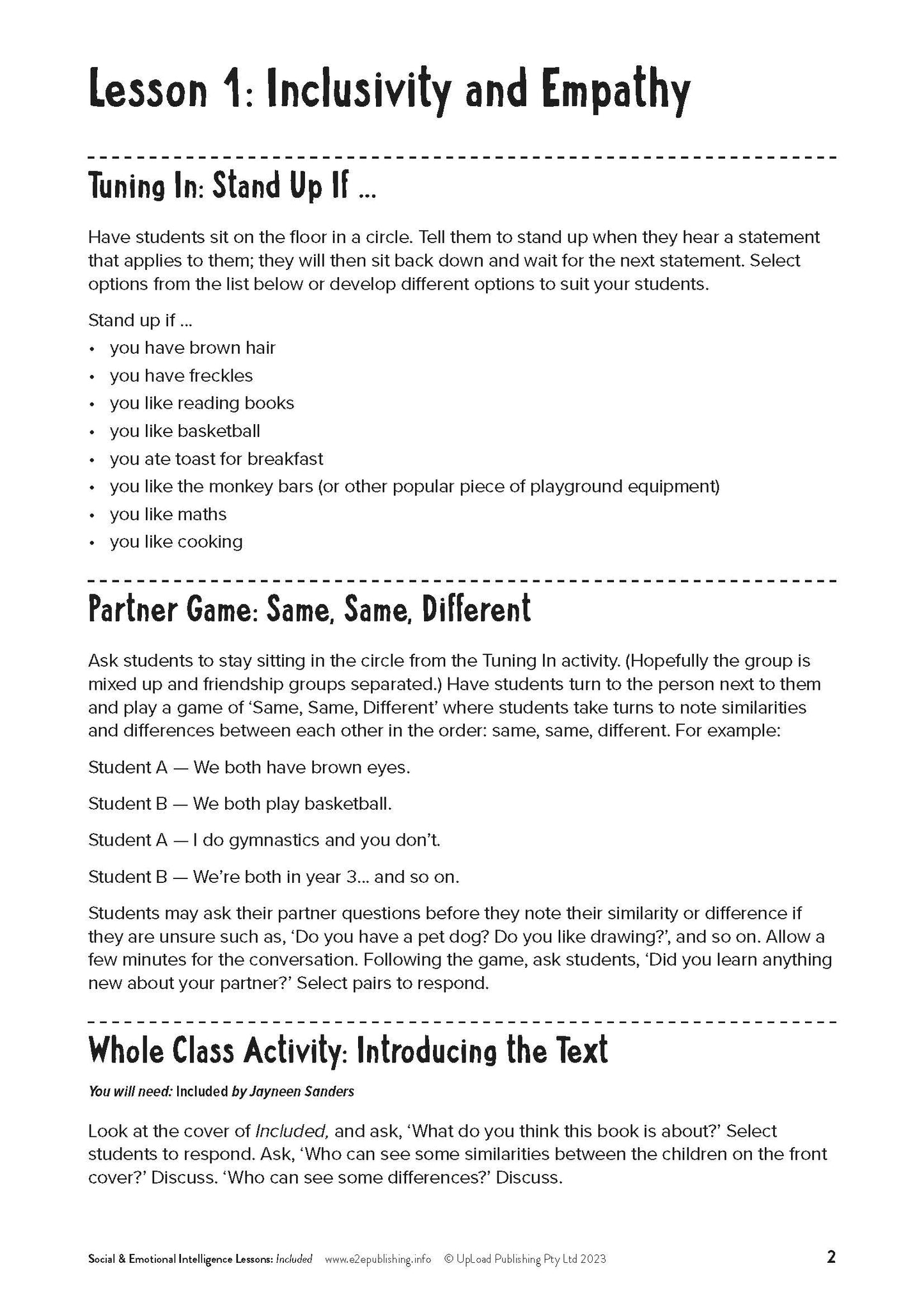 Included - FREE LESSON PLANS
