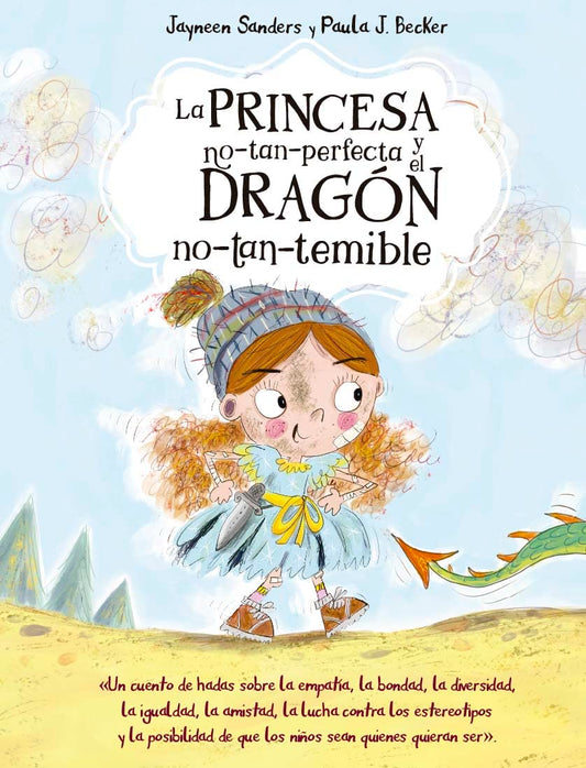 Cover of the Spanish version of the book 'The Not-So-Perfect Princess and the Not-So-Dreadful Dragon'