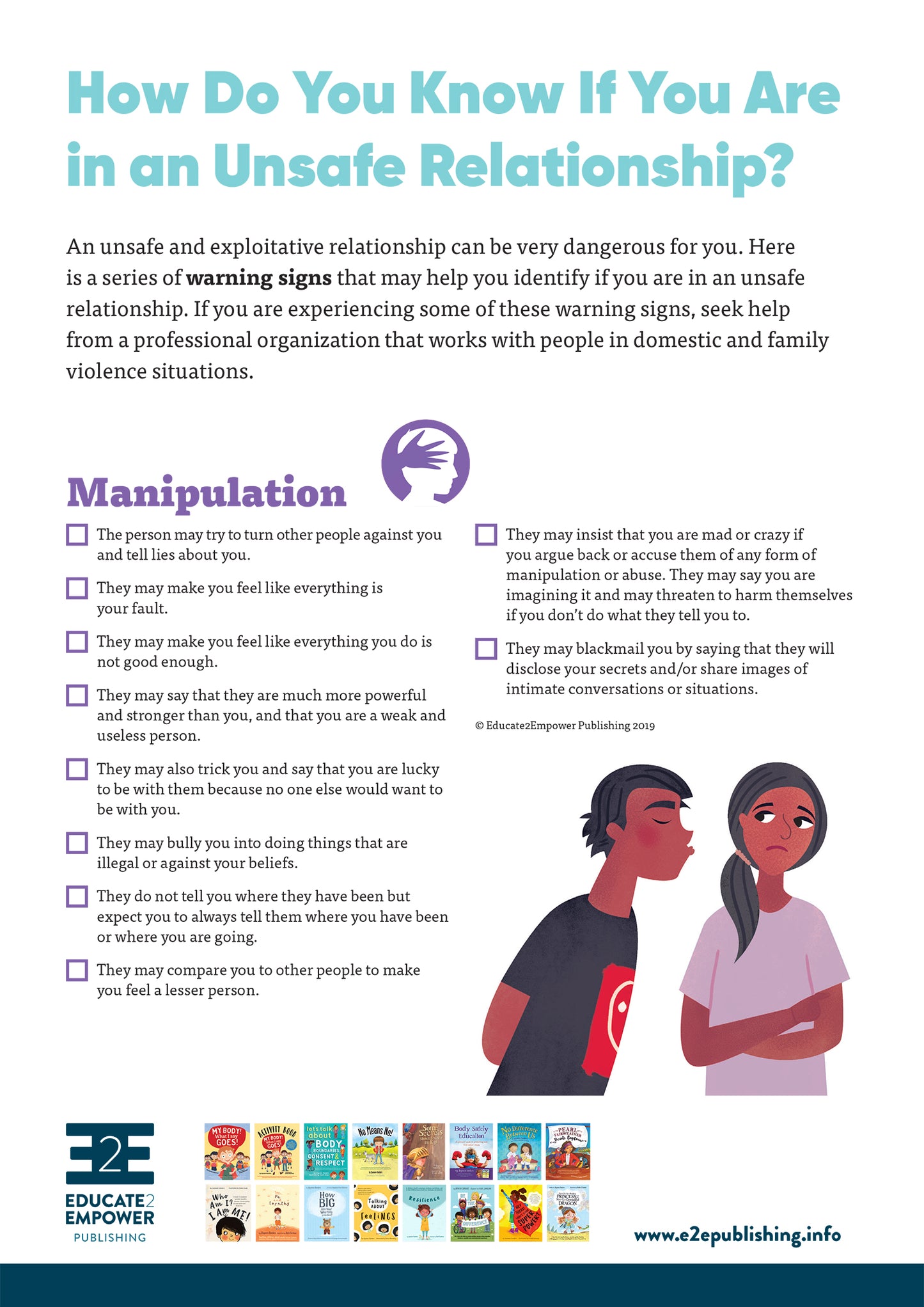 Unsafe Relationships Checklists - FREE POSTER SET