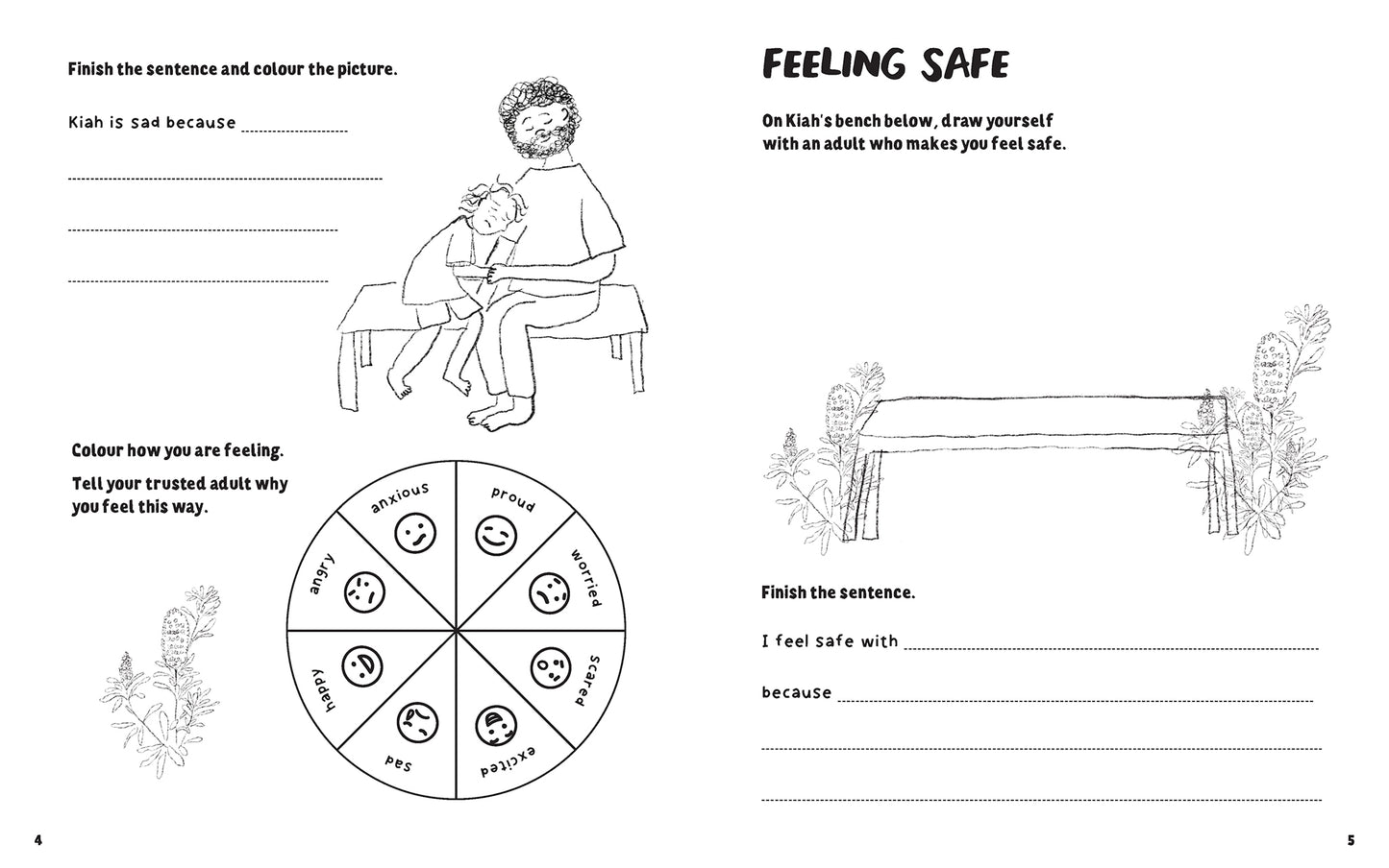 A page from the book 'My Body! what I Say Goes! Kiah's Edition. Activity Book.' by Jayneen Sanders