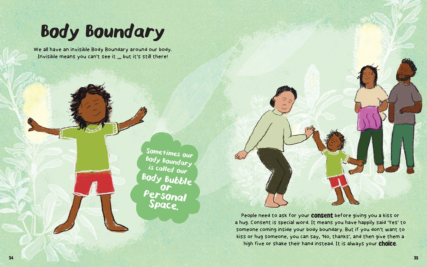 A page from the book 'My Body! What I Say Goes! Kiah's Edition' by Jayneen Sanders