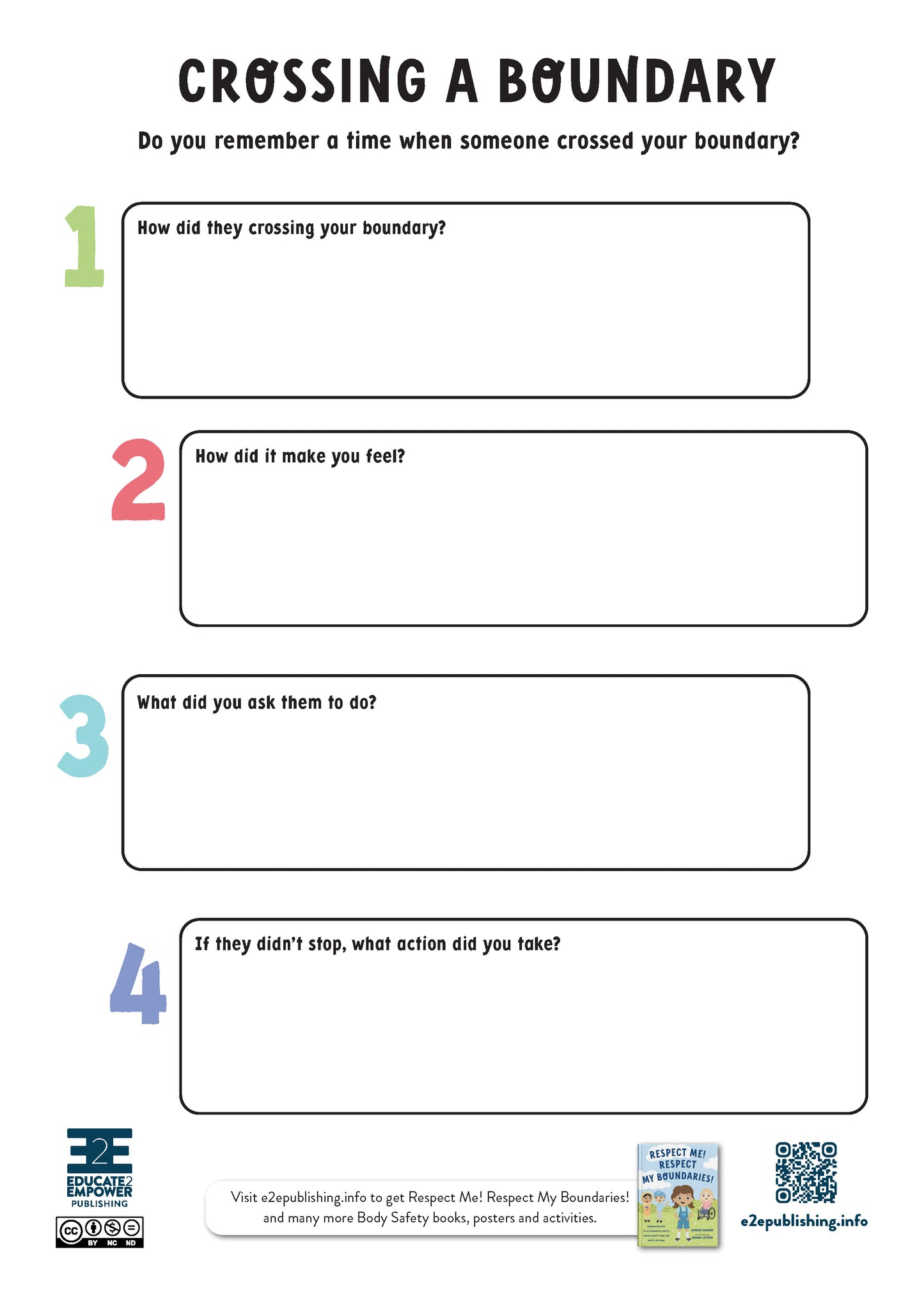 Boundary Setting - FREE Poster and Activity Pack