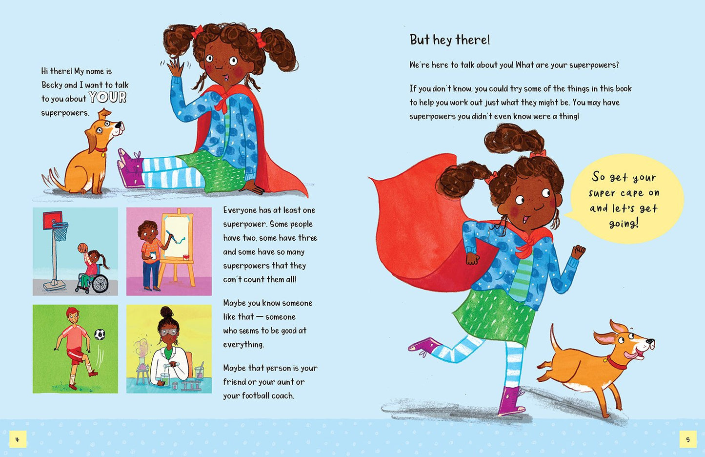 A page from the book 'Hey There! What's Your Superpower?' by Jayneen Sanders