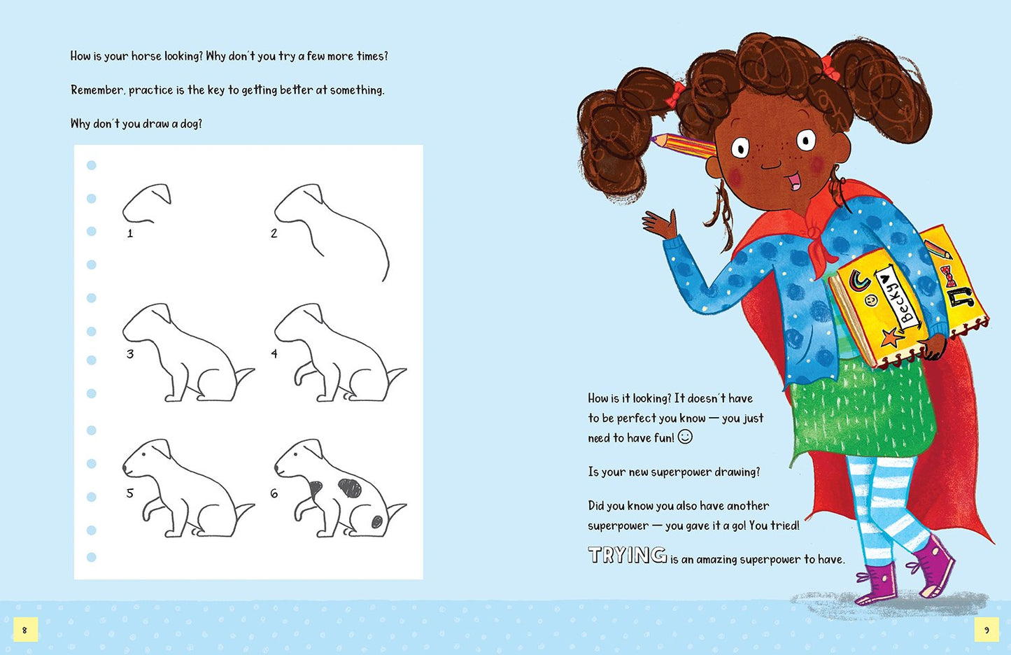A page from the book 'Hey There! What's Your Superpower?' by Jayneen Sanders