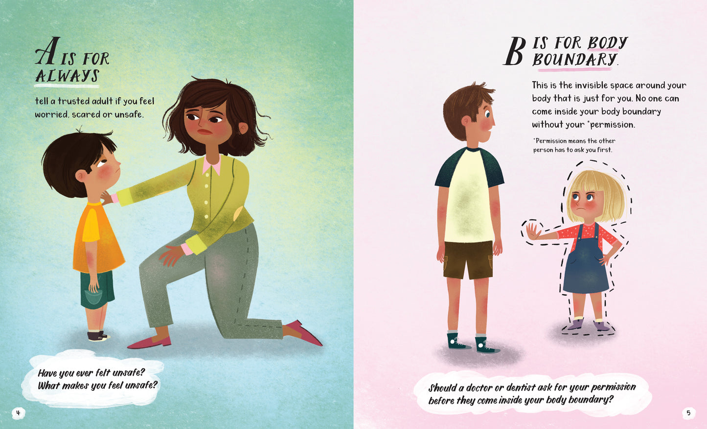 A page from the book 'ABC of Body Safety and Consent' by Jayneen Sanders