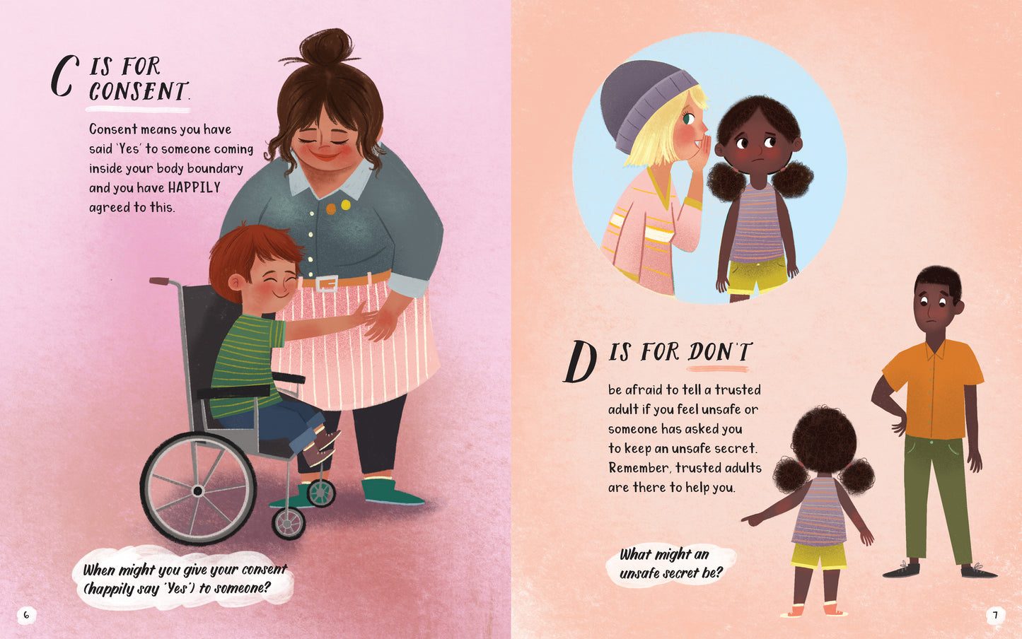 A page from the book 'ABC of Body Safety and Consent' by Jayneen Sanders