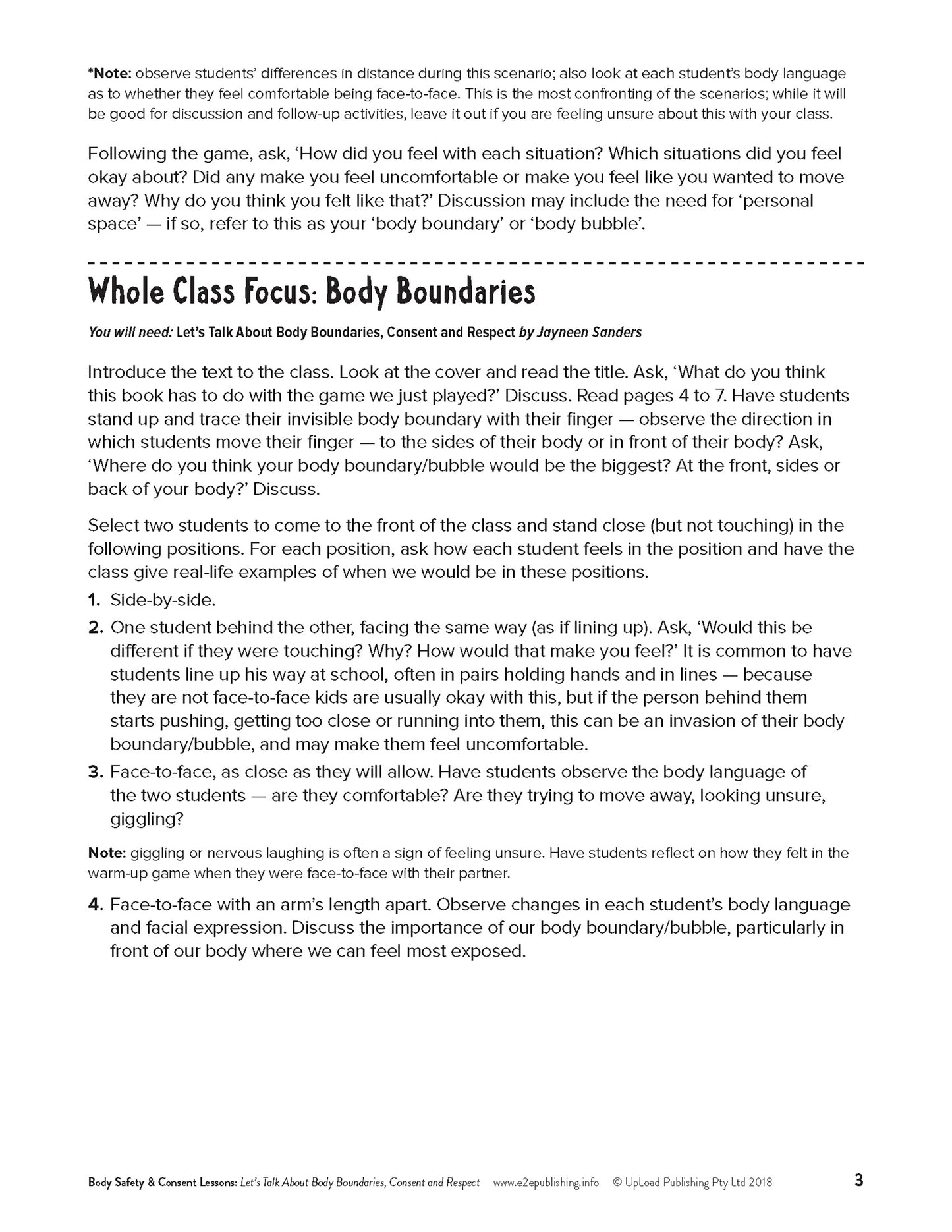 An example image of one of the lesson plan that compliment many of Educate2Empowers books.
