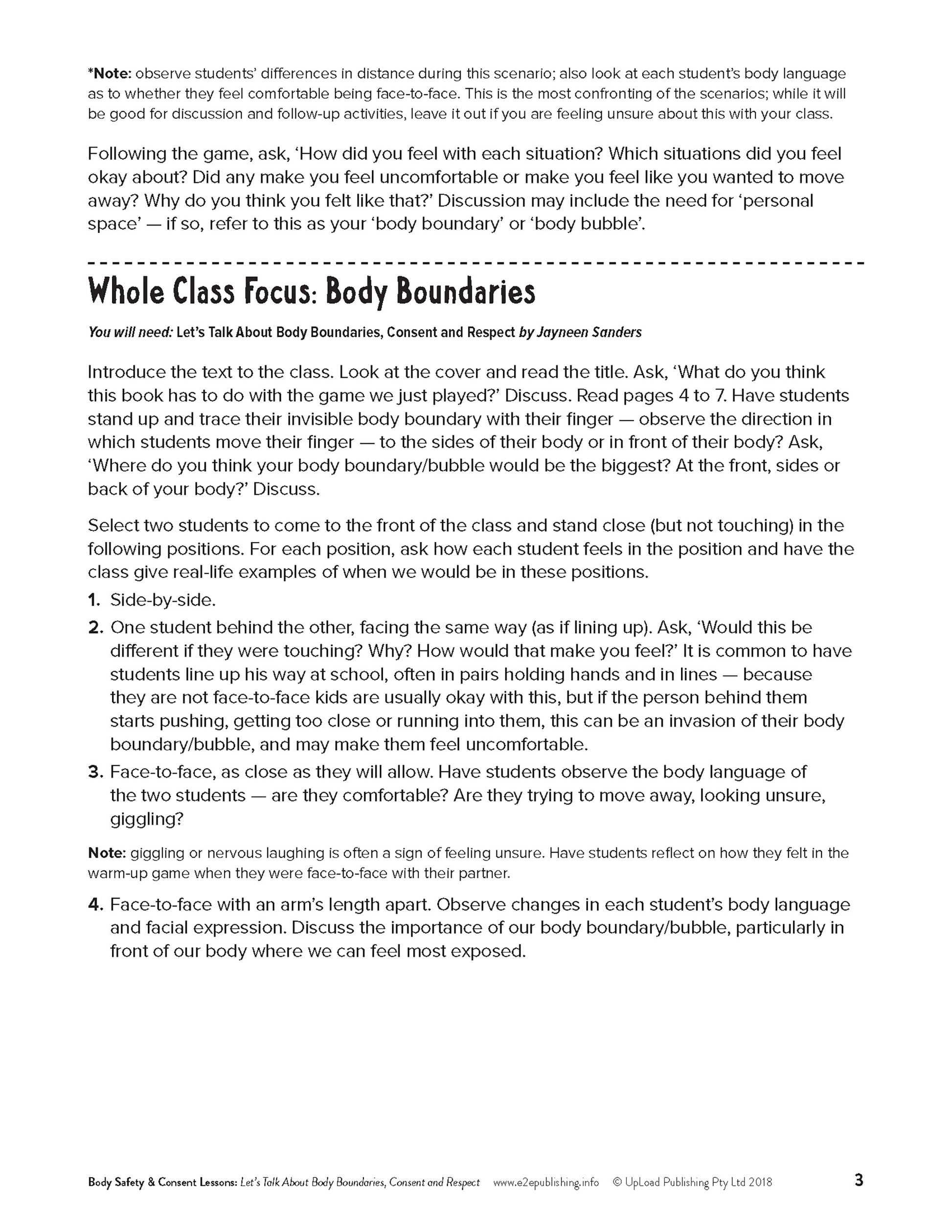 An example image of one of the lesson plan that compliment many of Educate2Empowers books.