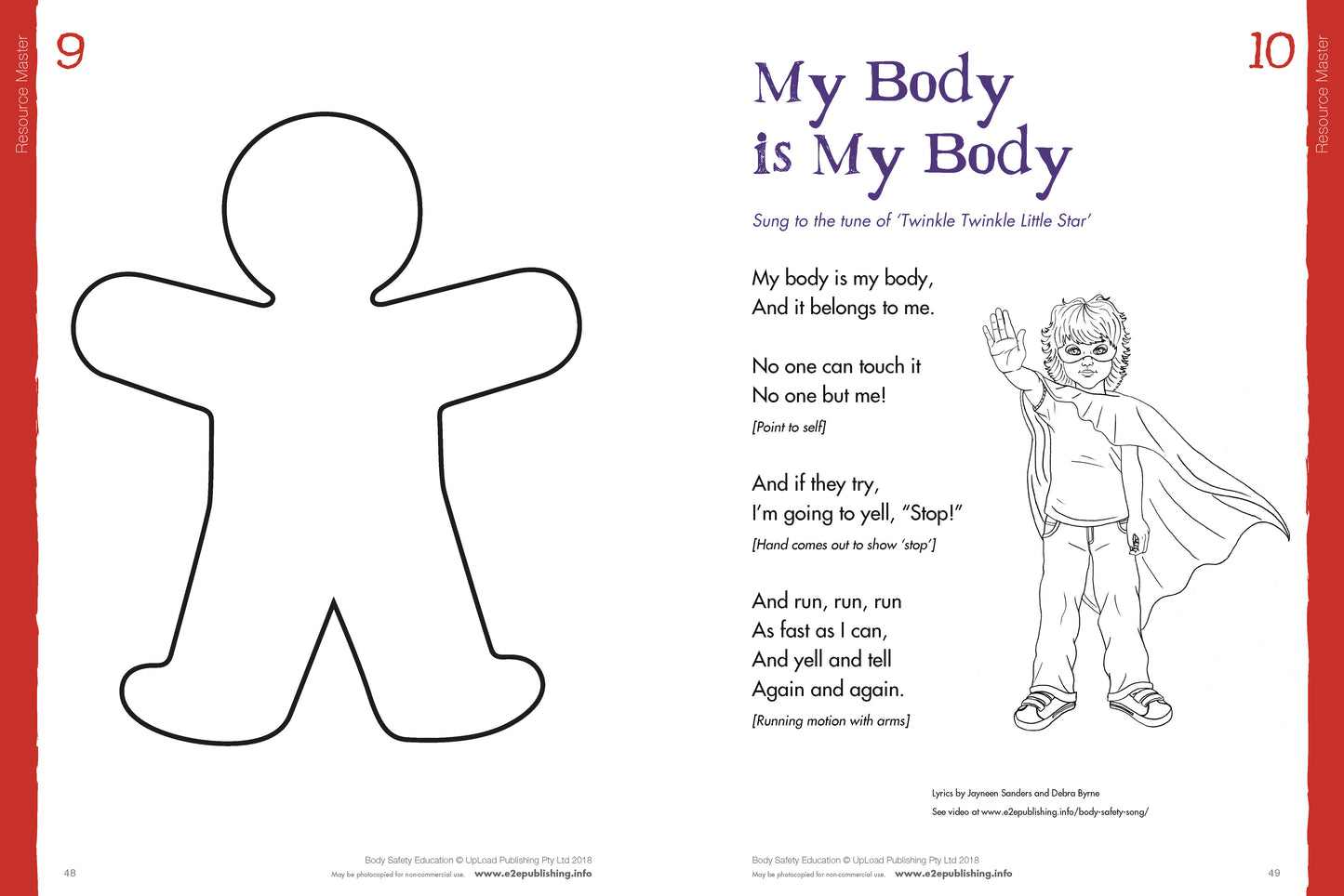 A page from the book 'Body Safety Education' by Jayneen Sanders