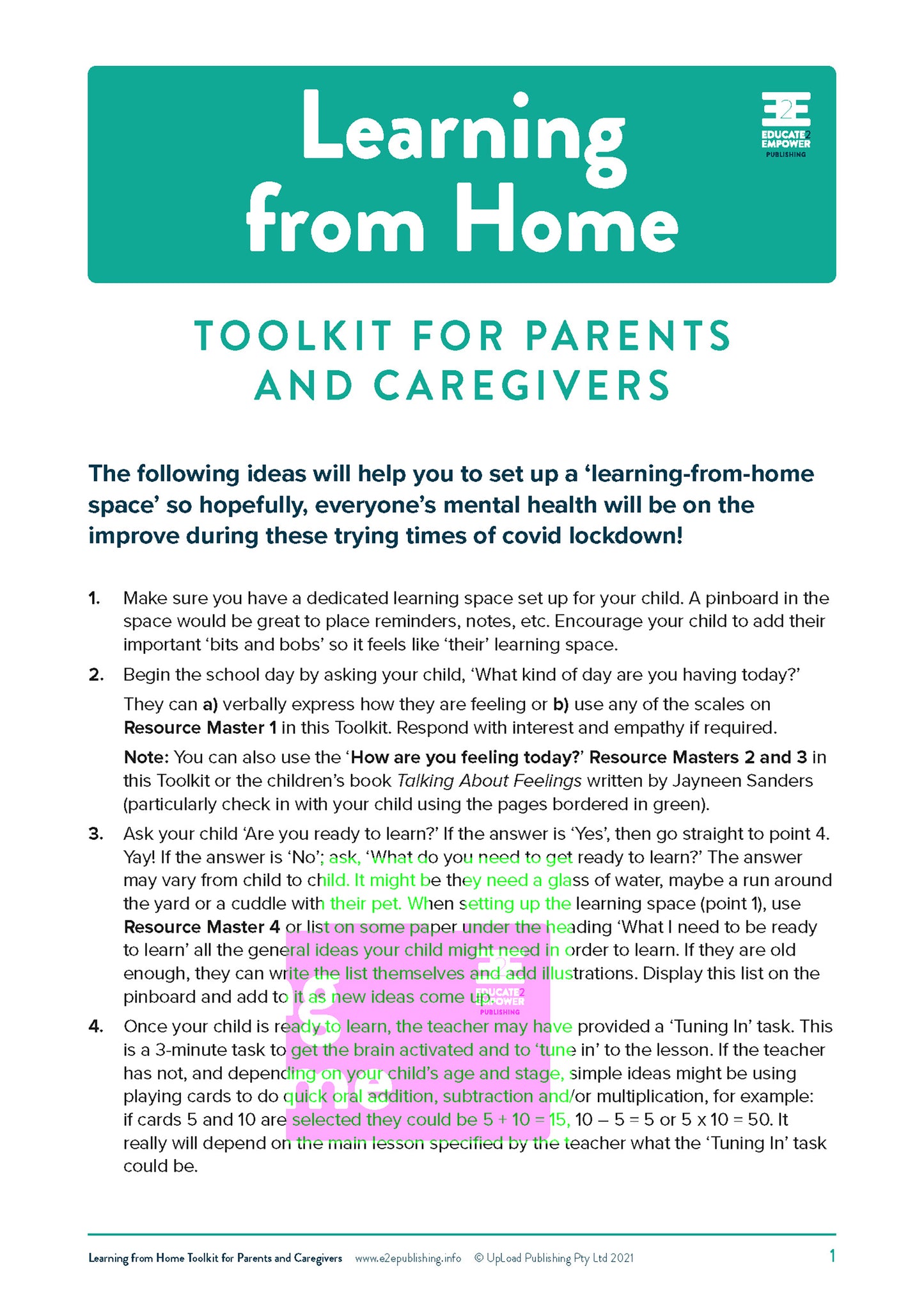 Learning from Home Toolkit