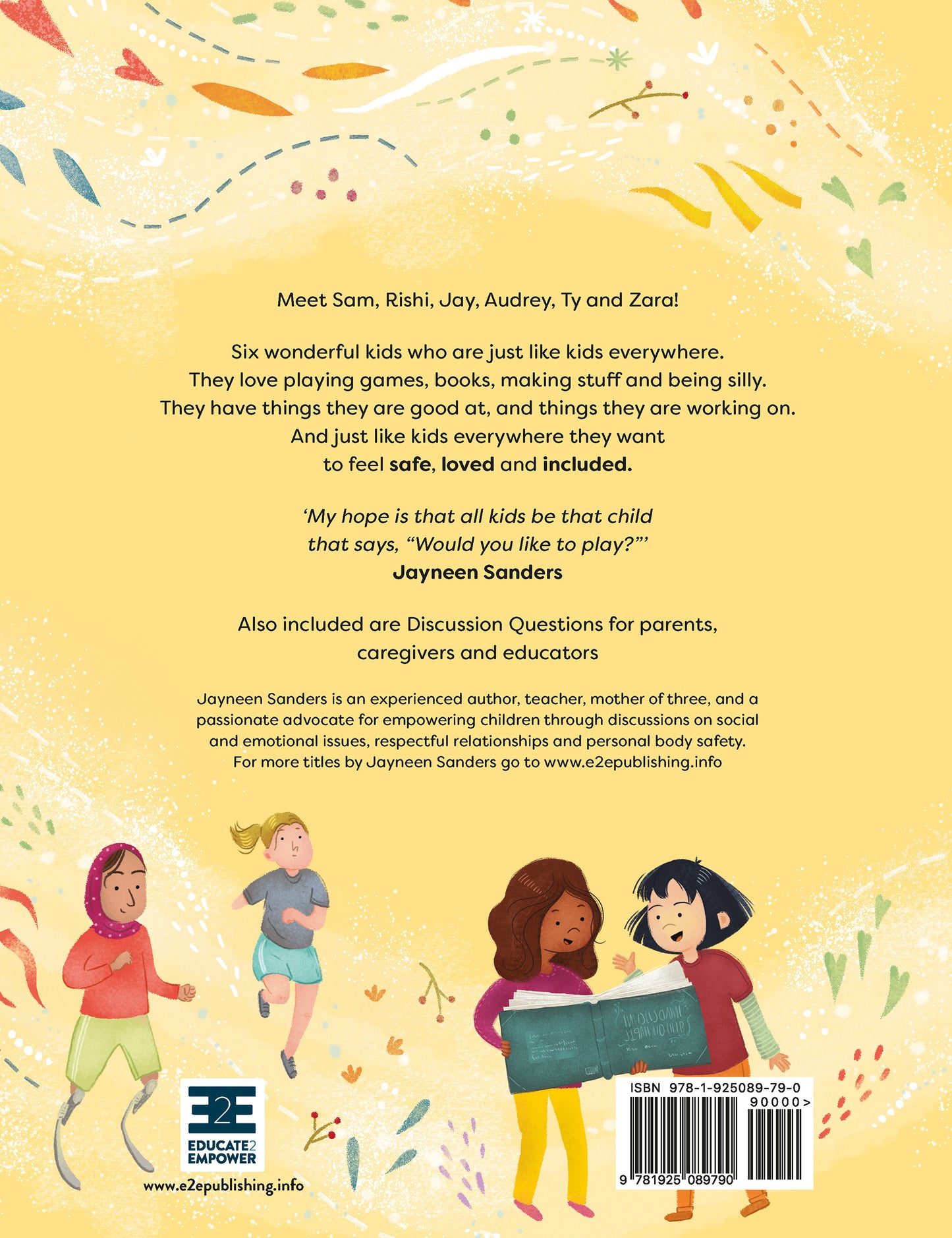 The back cover of the book ‘Included’ by Jayneen Sanders.