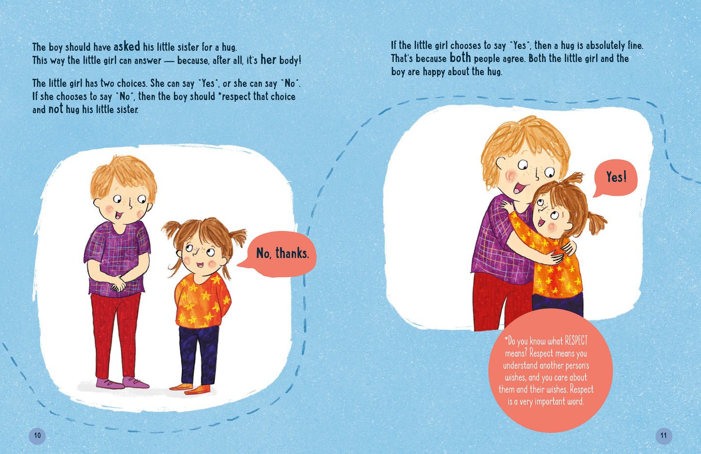 A page from the book 'Let's Talk About Body Boundaries, Consent & Respect' by Jayneen Sanders