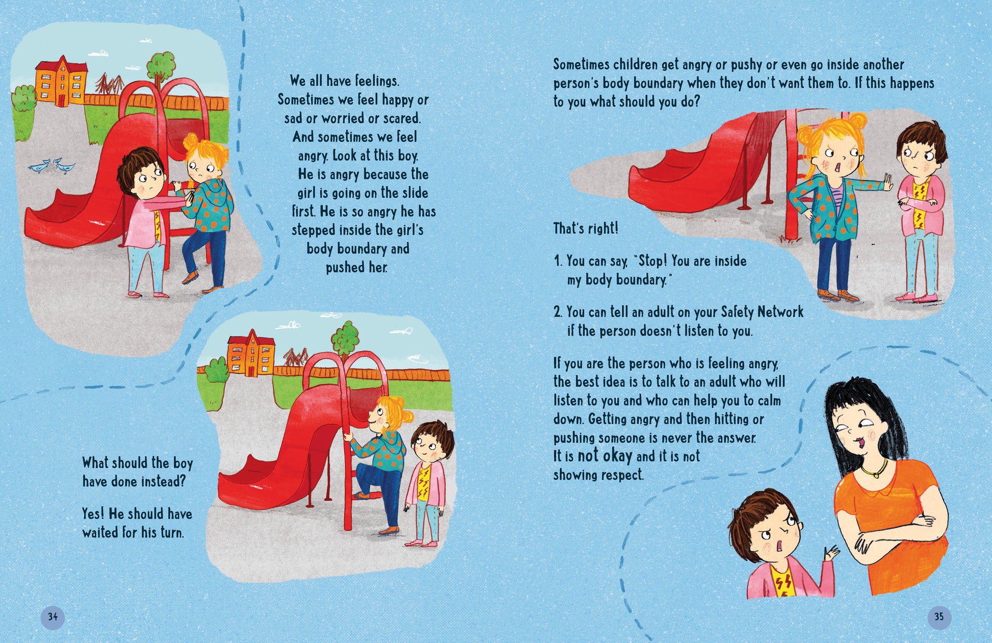 A page from the book 'Let's Talk About Body Boundaries, Consent & Respect' by Jayneen Sanders