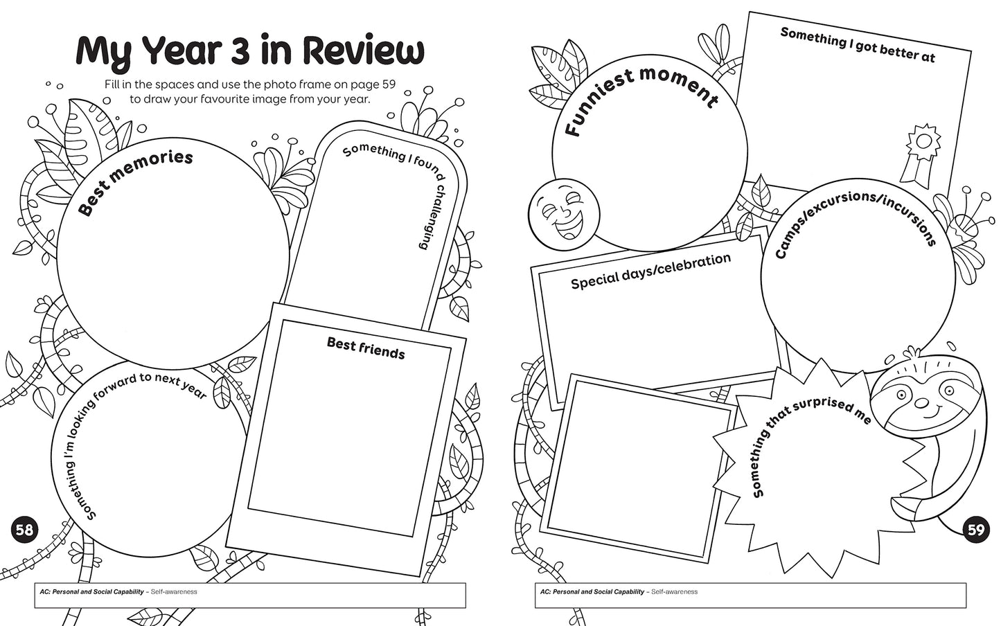 A page from the book 'My Mindfulness & Wellbeing Journal Year 3'