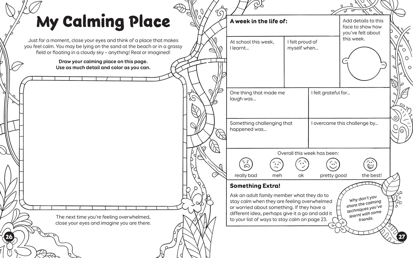 A page from the book 'My Mindfulness & Well-Being Journal'