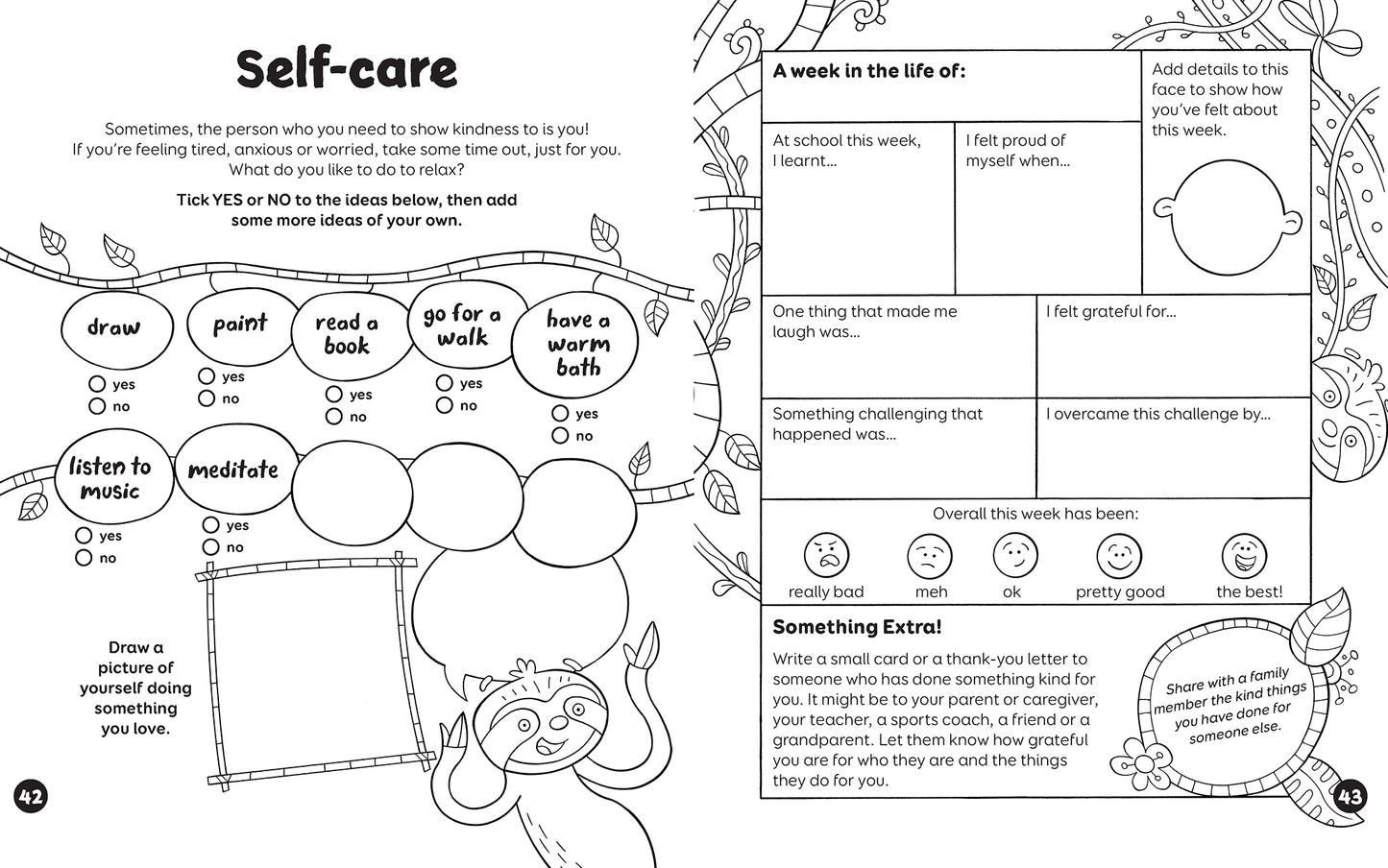 A page from the book 'My Mindfulness & Well-Being Journal'