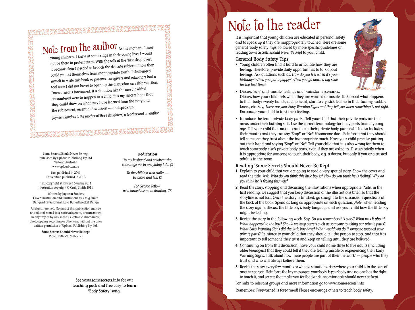 A page from the book 'Some Secrets Should Never Be Kept' by Jayneen Sanders