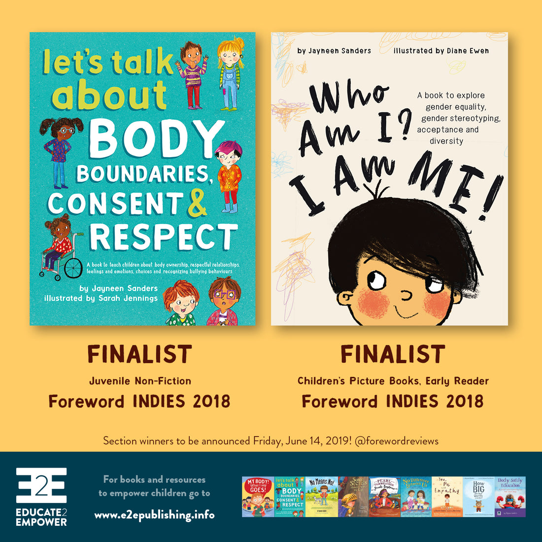 E2E children's books — FINALISTS in the 2018 Foreword INDIES Book of the Year Awards