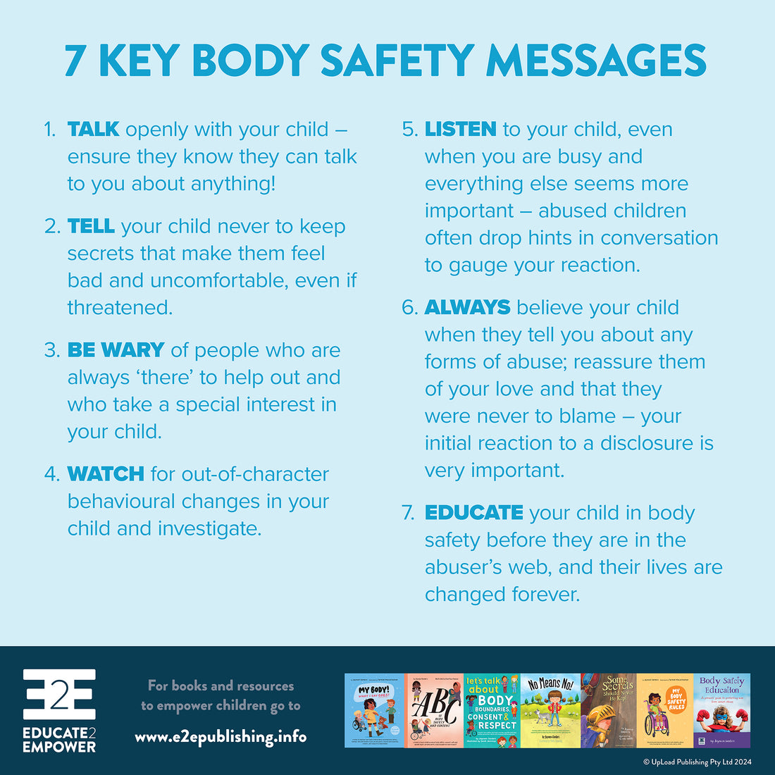 7 KEY BODY SAFETY MESSAGES