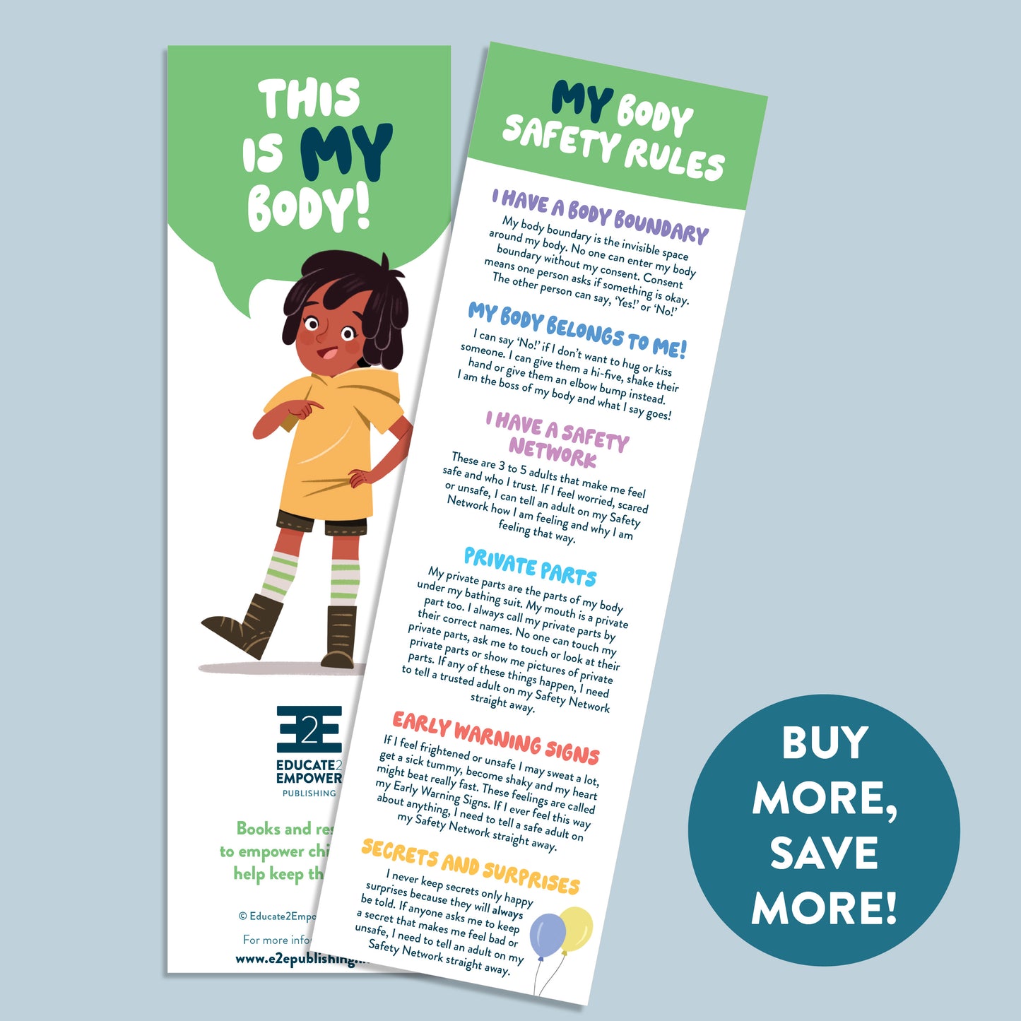 My Body Safety Rules Bookmarks
