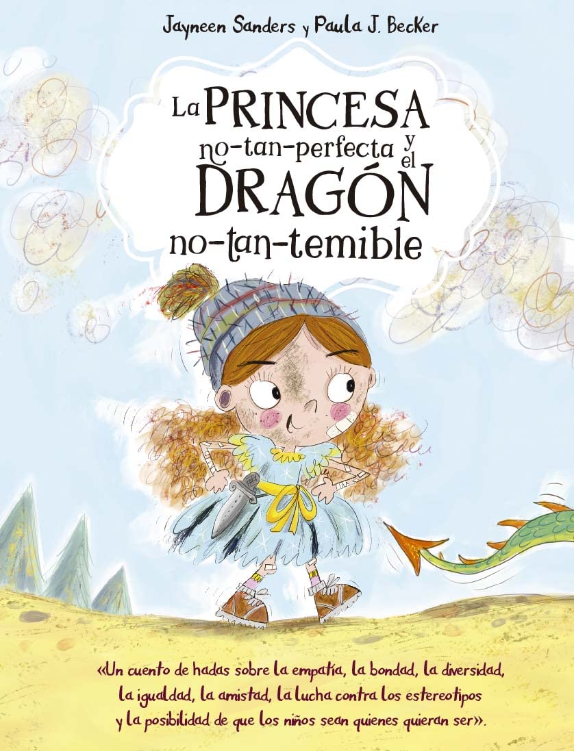 Cover of the Spanish version of the book 'The Not-So-Perfect Princess and the Not-So-Dreadful Dragon'