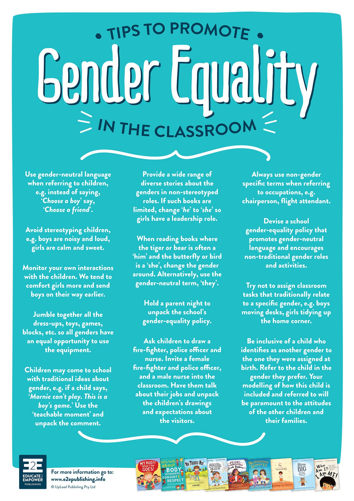 Gender Equality in the Classroom - FREE POSTER – Educate2Empower Publishing