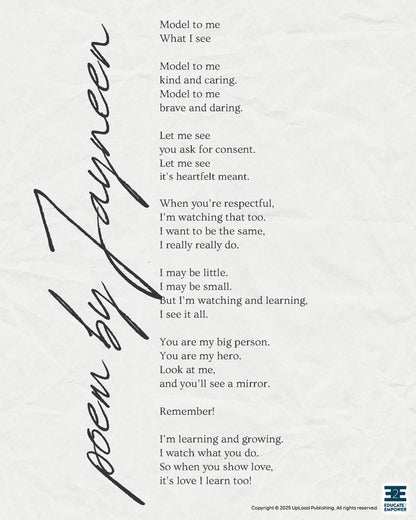 Model to Me What I See - A poem by Jayneen Sanders