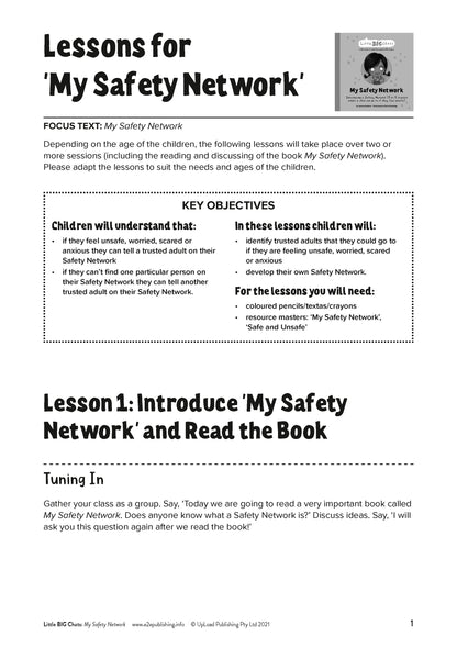Lesson Plans for Little BIG Chats - Body Safety Bundle