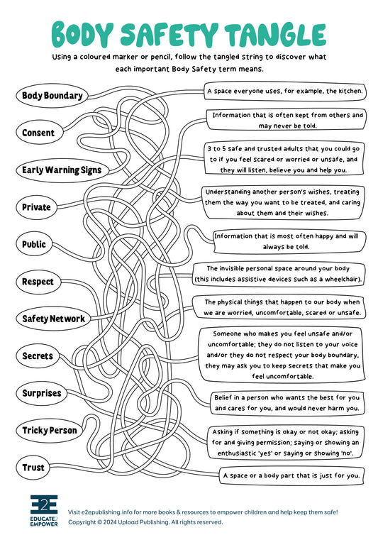 Body Safety Tangle Activity Sheet