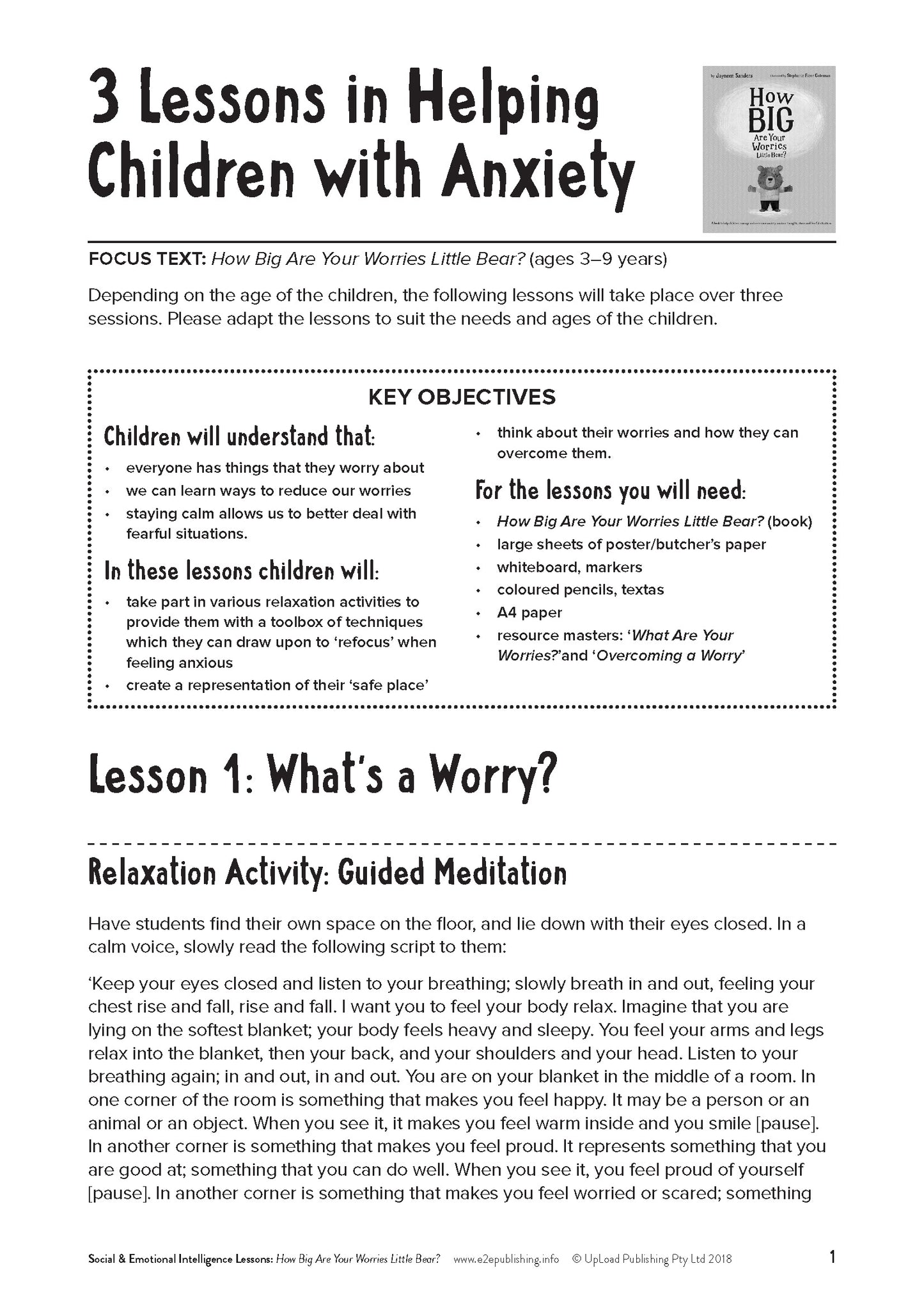 Lesson Plans for Value BUNDLES: Building Confidence