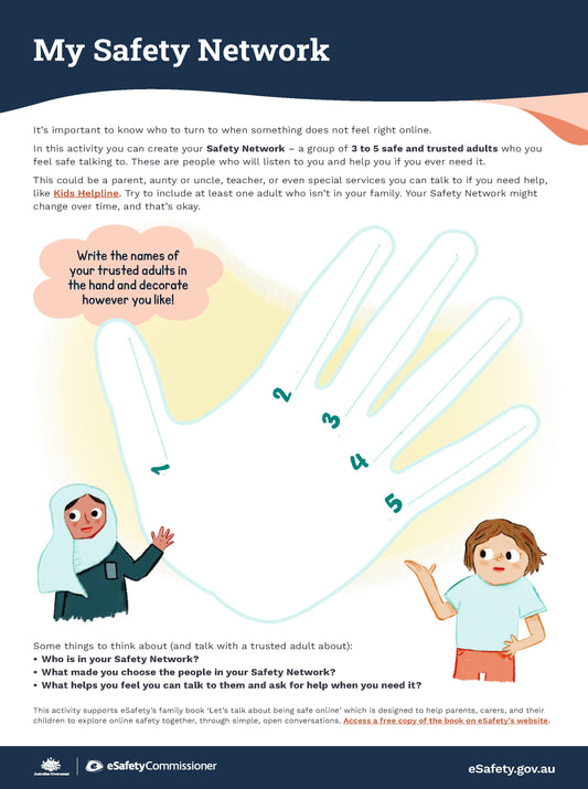 eSafety My Safety Network - Activity Sheet