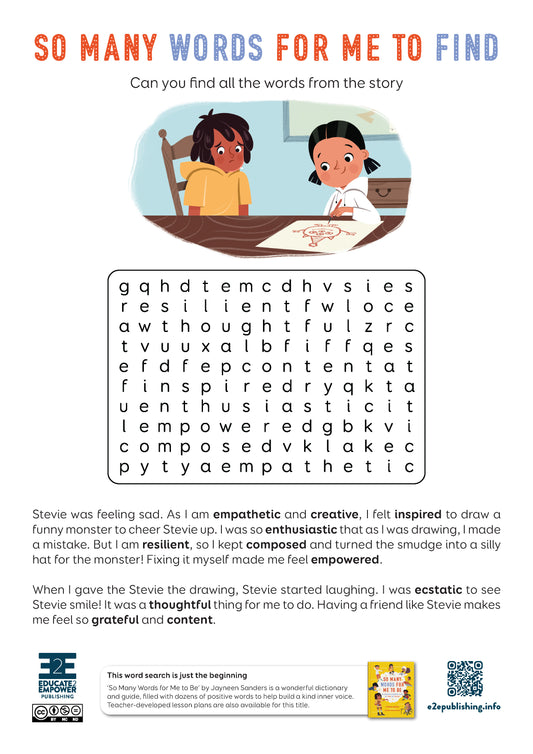 So Many Words for Me to Find - FREE Word Search Activity
