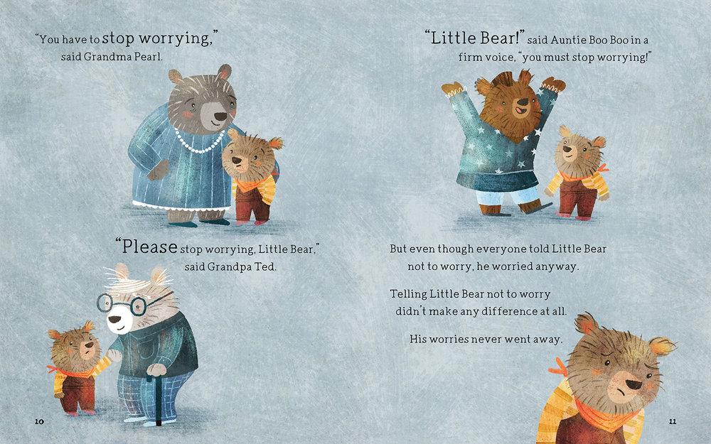 A page from the book 'How Big Are Your Worries Little Bear?' by Jayneen Sanders