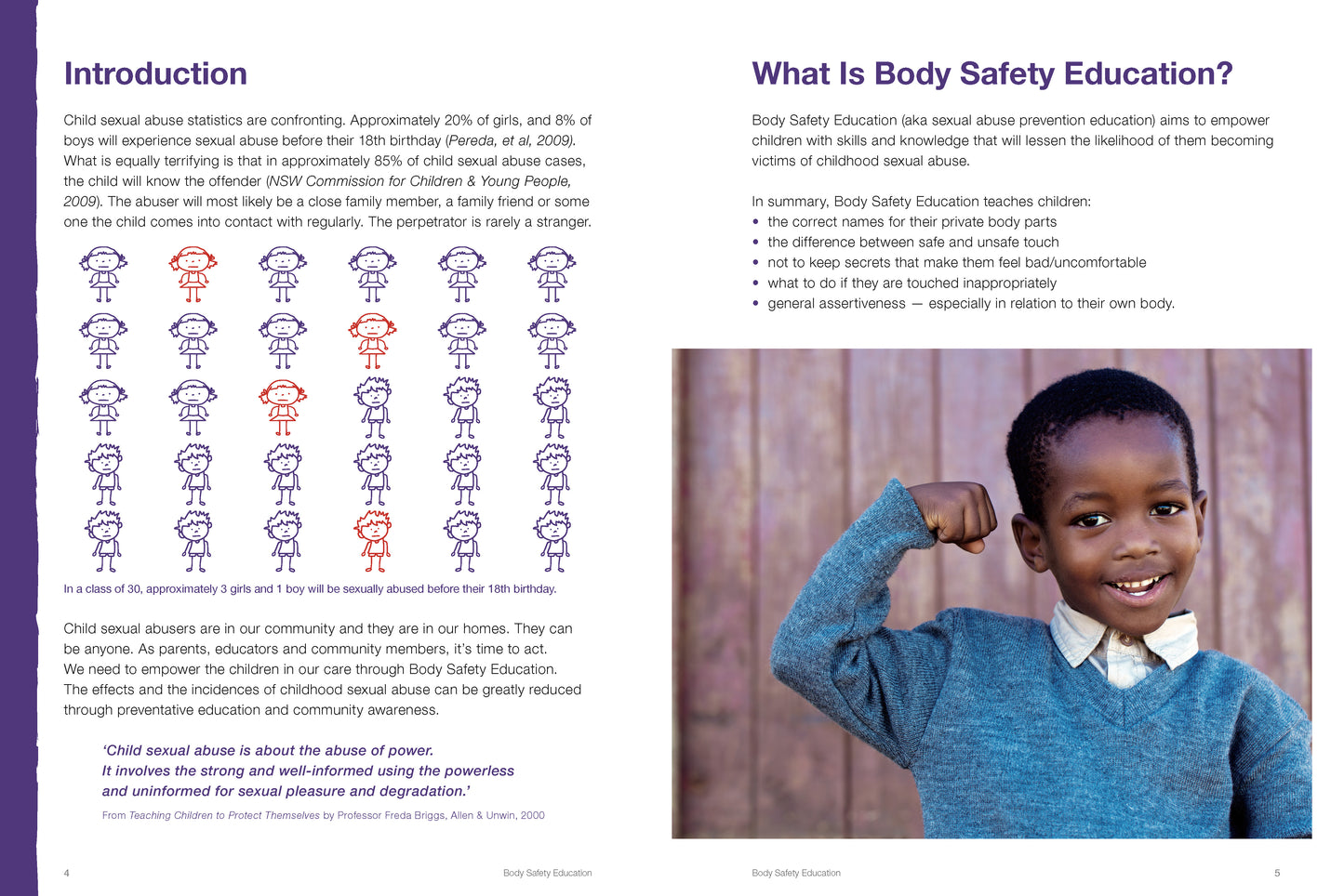 A page from the book 'Body Safety Education' by Jayneen Sanders