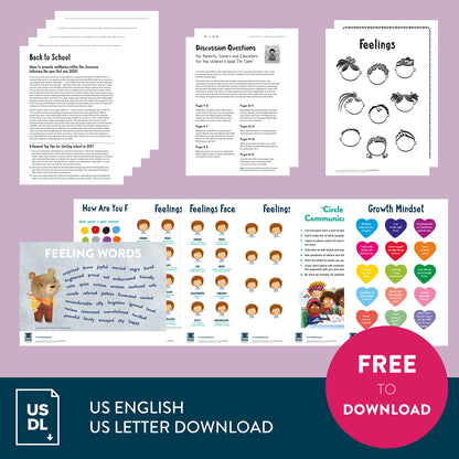 A promotional image showing the activity sheets and lesson plans included in the free 'Back to School' Bundle.