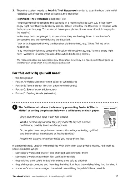Page two of the activity sheet collection title 'Take A Breath'.