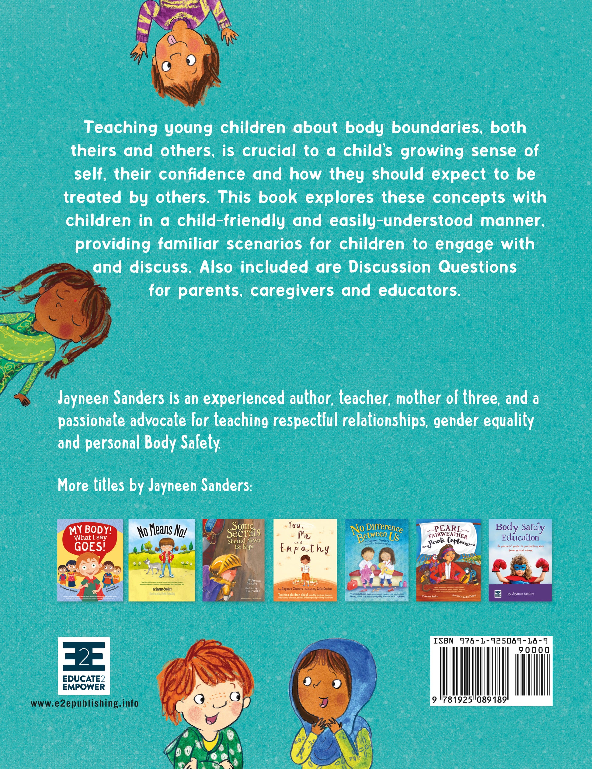 The back cover of the book ‘Let's Talk About Body Boundaries, Consent & Respect’ by Jayneen Sanders.