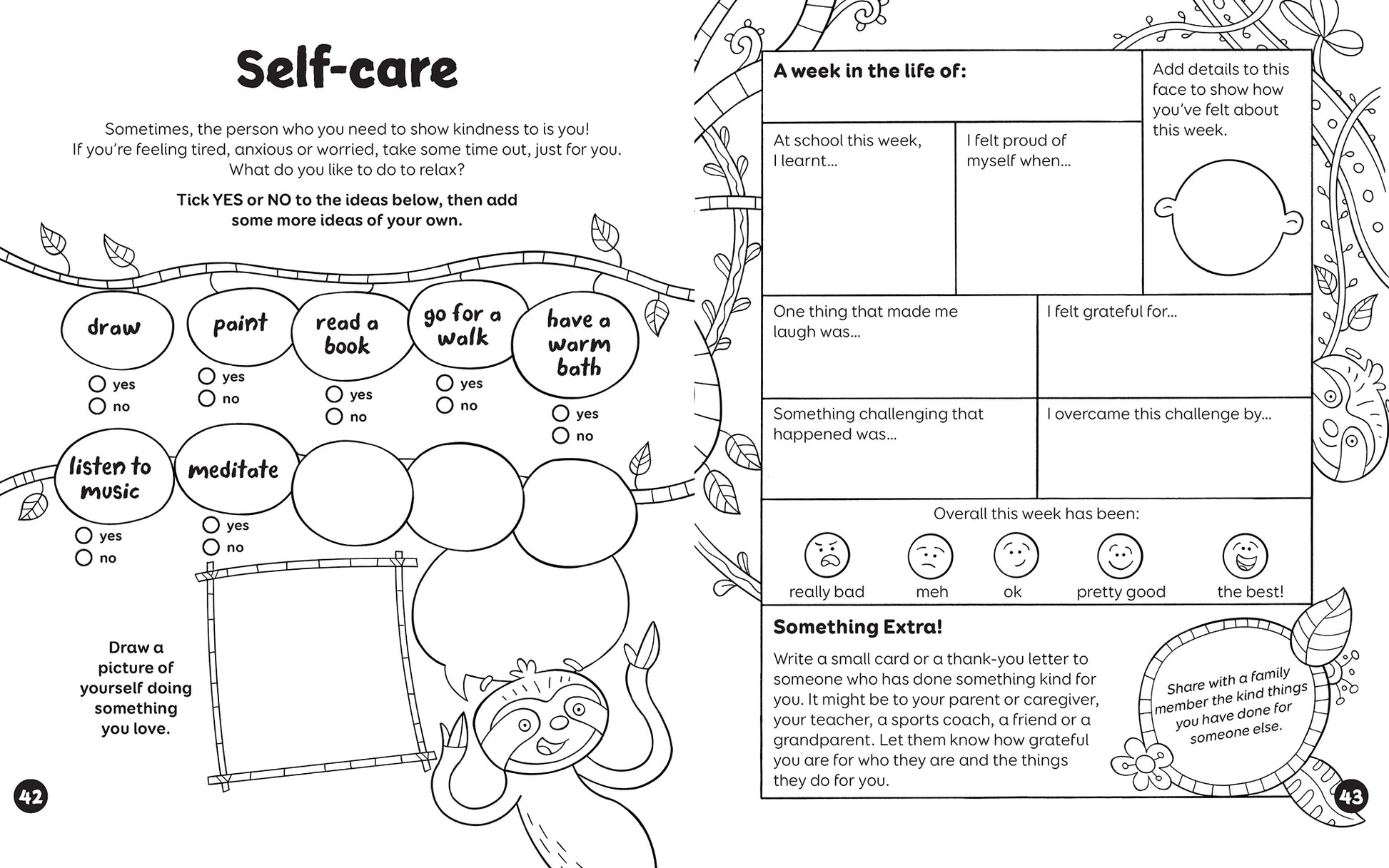 A page from the book 'My Mindfulness & Well-Being Journal'