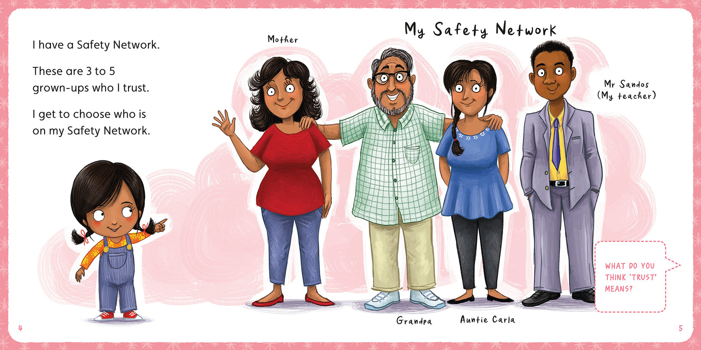 A page from the Little BIG Chats book 'My Safety Network' by Jayneen Sanders